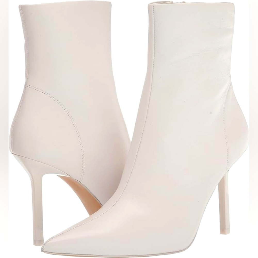 Steve Madden Cream Pointed Toe Stiletto Ankle Boots